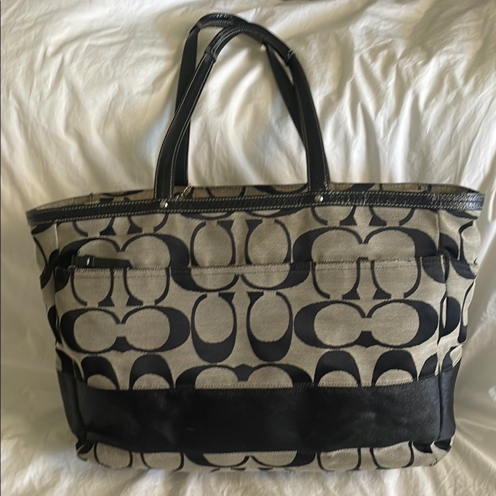 Coach Black and Cream Tote Bag